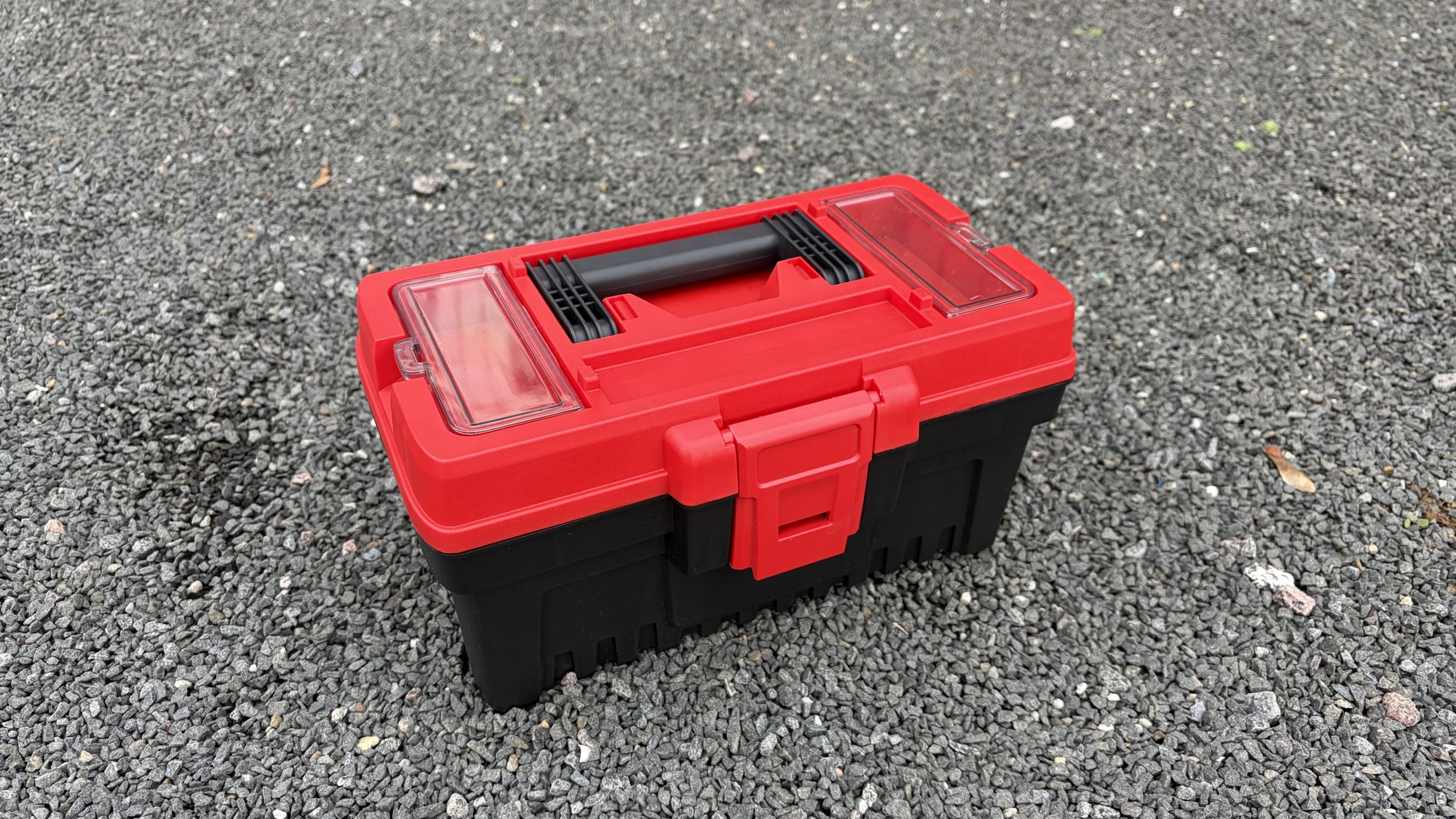 Smaller red and black carrying case for a bespoke laboratory sample rack